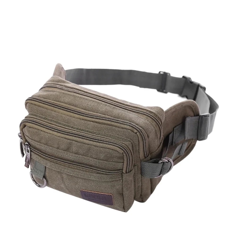 

4-layers Multilayer Waist Packs Multi-Function Belt Pouch Canvas Chest Bag Large Capacity Phone Pocket Fanny Pack Sport Bag