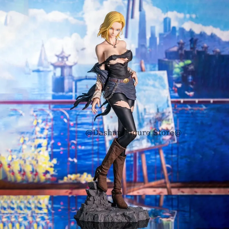 30cm Dragon Ball Android 18 figura de acción Anime Gk juguetes de modelos coleccionables adornos de PVC Glamour Glitter Lazuli estatuilla estatua