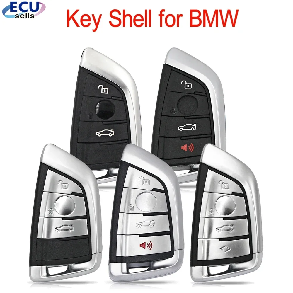 Ecusells coque de clé de télécommande de voiture pour BMW 1 3 5 6 7 320 325 330 520 525 530 730 740 série X1 X3 X5 X6 remplacer le boîtier de clé