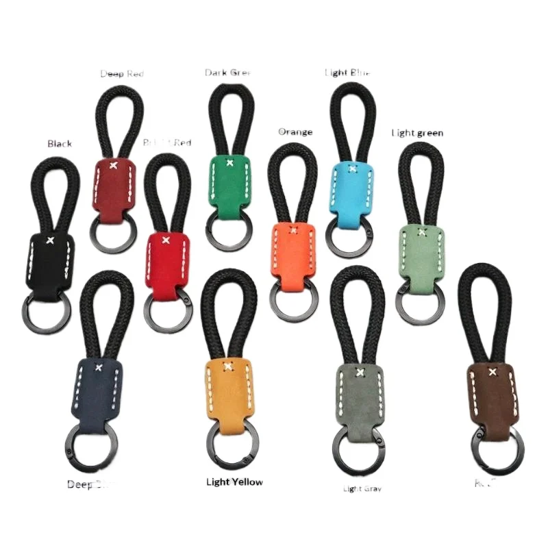 Schlüsselanhänger Motorrad Auto Leder Geflochtenes Seil Metall Schlüsselanhänger Handtaschenanhänger Exquisites Dekoratives Accessoire Stilvolles Kleines Geschenk – Detail 4