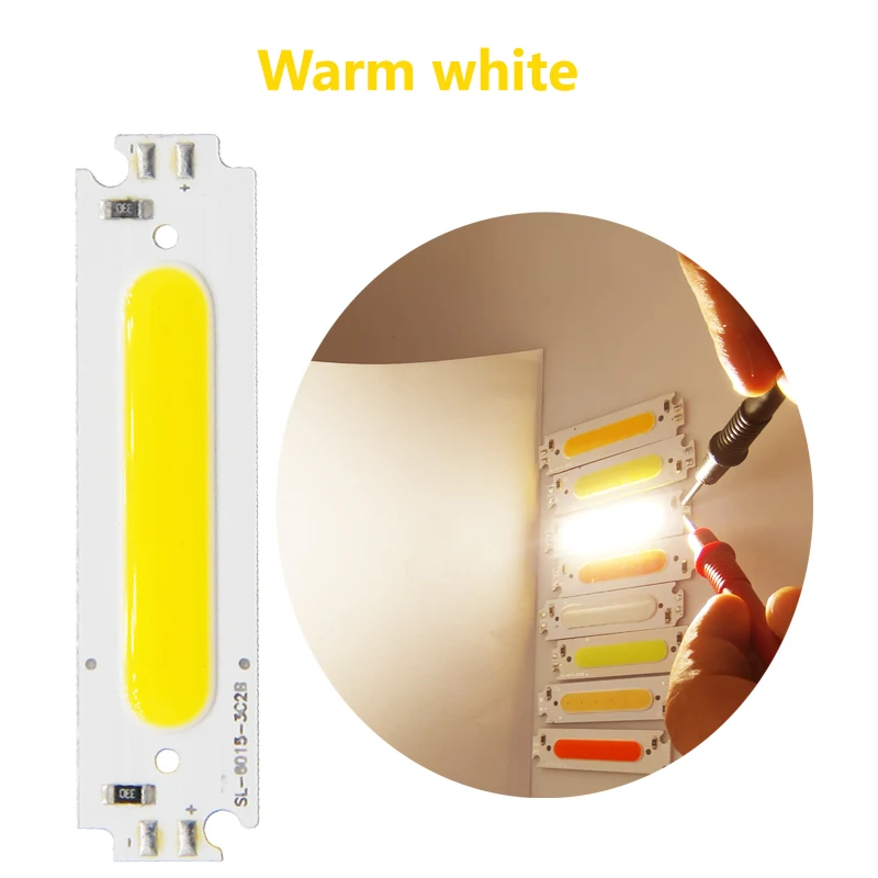 FTZOTOF 60*15mm COB LED Light Source Bulbs 2W Module Chip Strip Onboard For DIY Car Work Home Lamps DC 12V Color LED Laser Diode