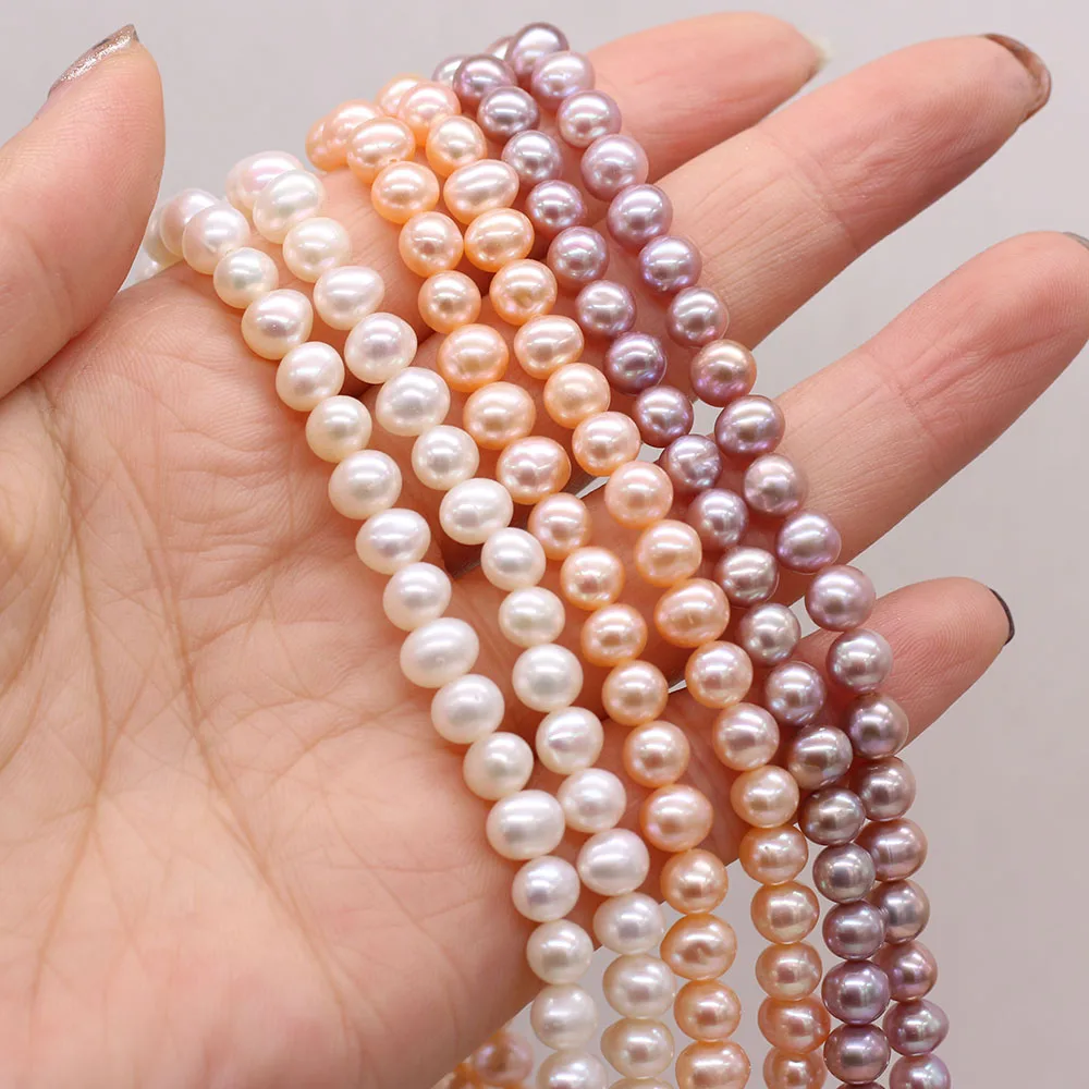 

5-6mm AAA High Quality Near-round Pearls Natural Freshwater Pearls Spacer Beads for Jewelry Making DIY Necklace Accessories 36cm