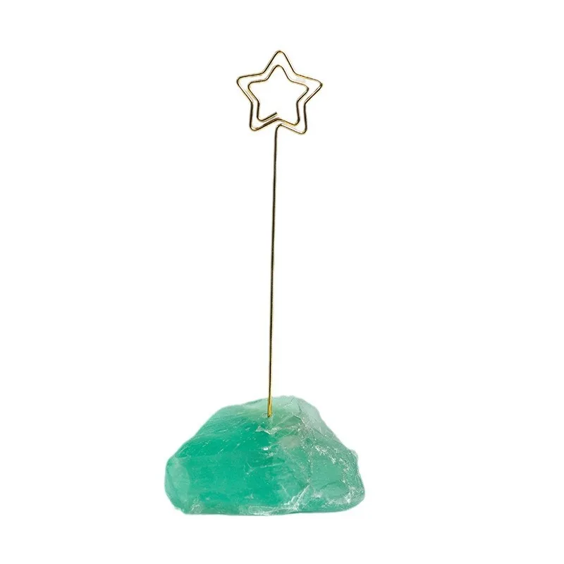 

Natural Crystal Table Card Wedding Decor Photo Stand Memo Note Holder Desktop Picture Holder Unique Stone Business Name Napkin