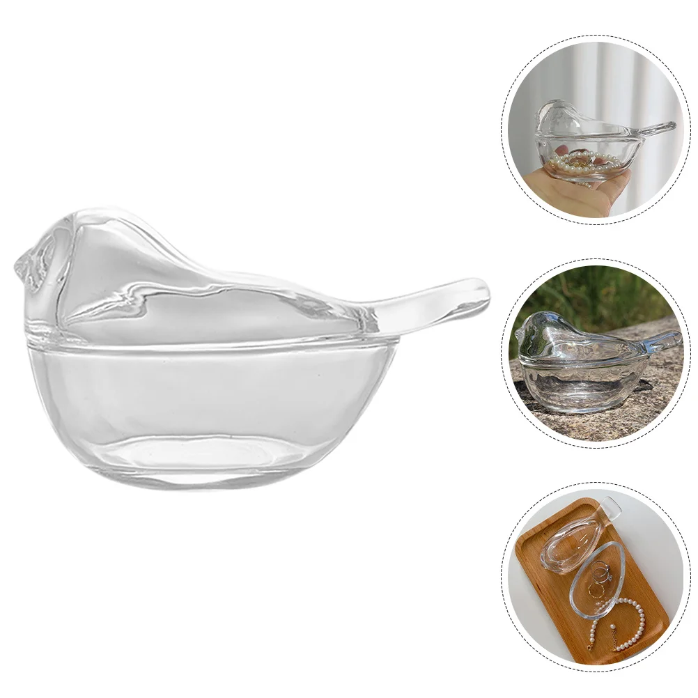 

Прозрачная стеклянная шкатулка для драгоценностей с дизайном птицы, органайзер для ожерелья, колец, серег, брелок для хранения, домашний декор, молитвенная чаша