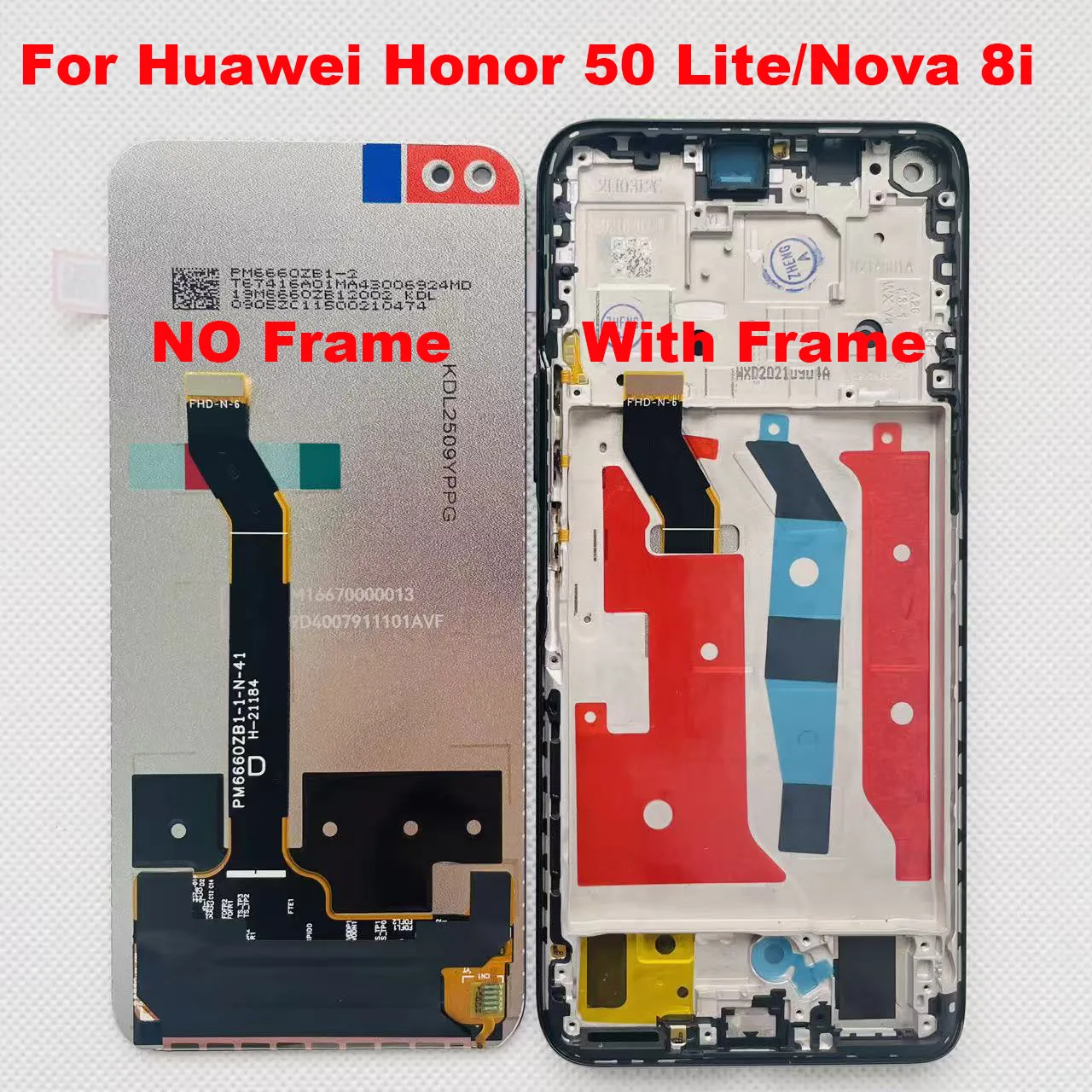 6.67' Original For Huawei Honor 50 Lite Honor50 Lite LCD Nova 8i Display Screen Touch Digitizer For Honor X20 LCD With Frame