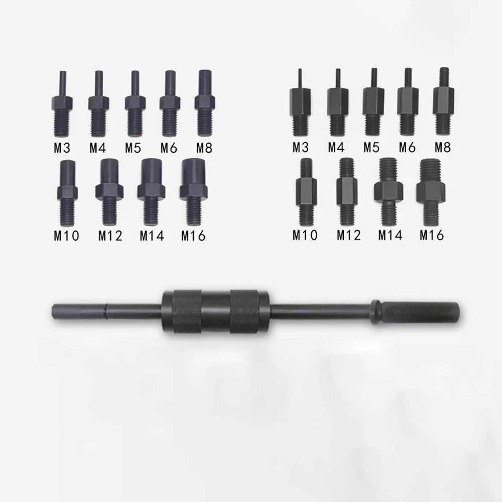 

Manual Pin Extractor Set P400 - Mechanical Pulling Hammer for M3-M16 Internal & External Threaded Pins
