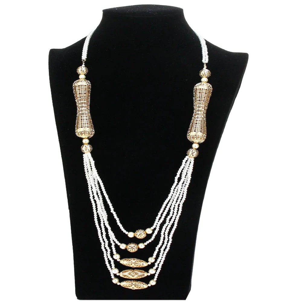 

Gold Color Algeria Multilayer Chain Necklace Arabic Women Bead Necklace Morocco Caftan Chain Jewelry Bride Bijoux Sunspicems