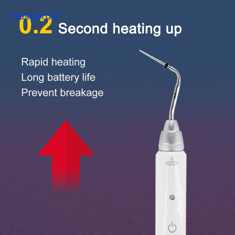 2 Tips Needles  Wireless Endodontic System Endo Heated Pen den tal Root Canal Heated Gutta Percha Obturation Pen