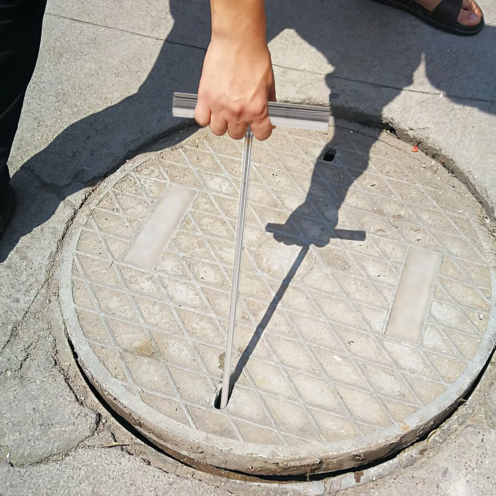 Manhole Cover Hook Stainless Steel Heavy Duty Roll Up Door Hook Roller Shutter Door Lifting Tool Reliable Manhole Lid Lifter