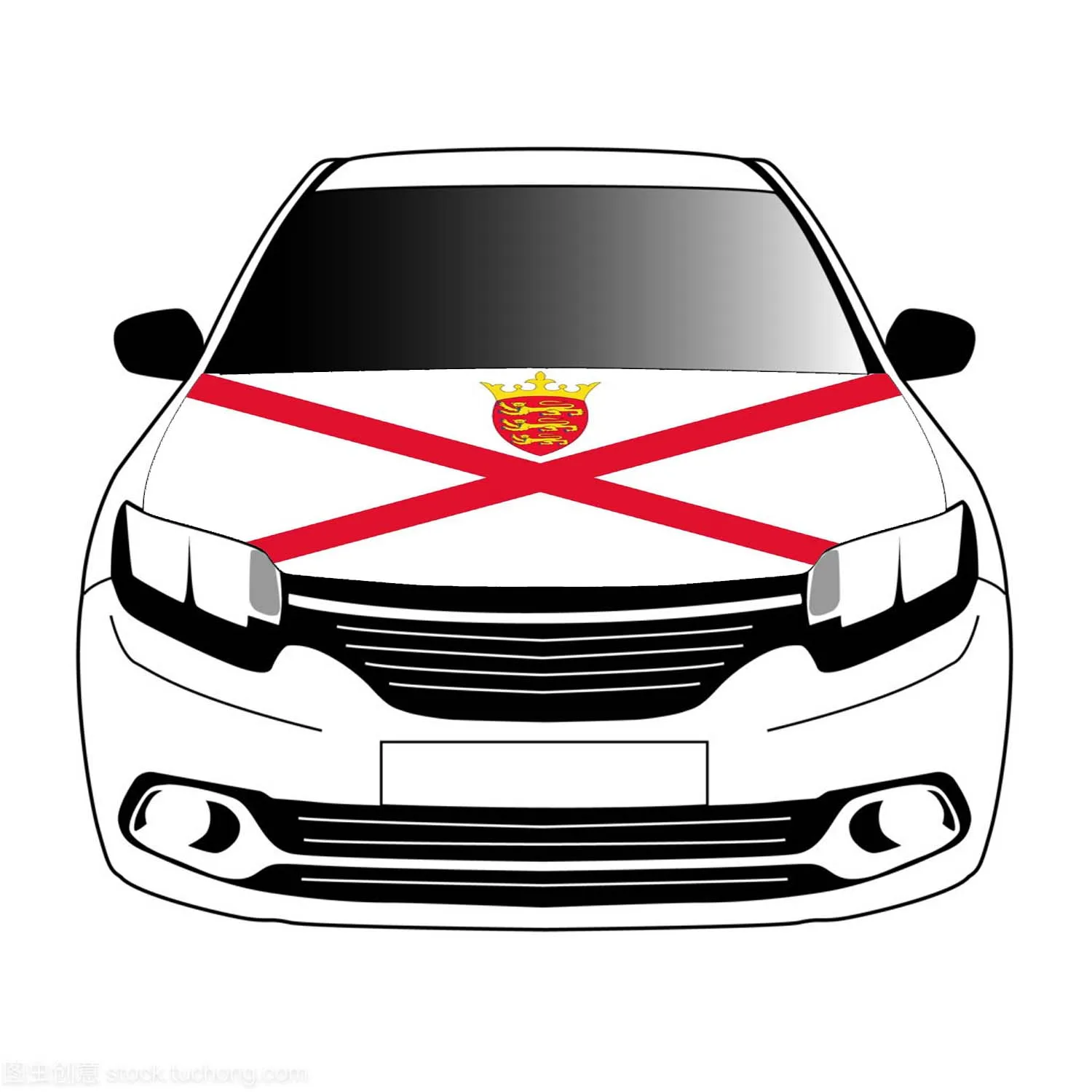 Bandera de Jersey Banderas Cubierta de capó de coche 3.3x5 pies/5x7 pies Banner 100% poliéster Impresión digital Actividades festivales y uso en automóviles