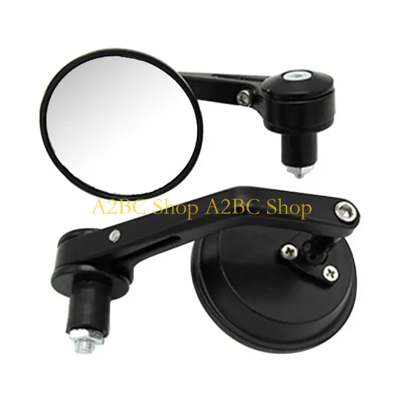 

A2BC 1 Pair Motorcycle Rearview Mirrors Universal 7/8" Round Handlebar Bar End Rear View Mirrors Left + Right Motorbike Part