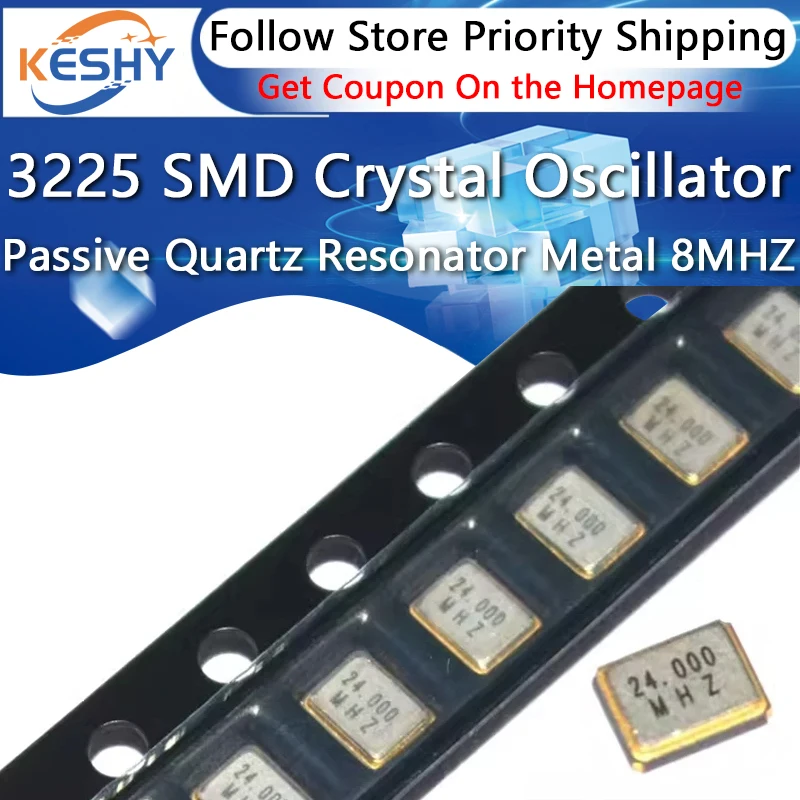 5 قطعة 3225 السلبي SMD الكوارتز الرنان الكريستال مذبذب المعادن SMD 4pin 8MHZ 10MHZ 12MHZ 16MHZ 20MHZ 24MHZ 25MHZ 27M 32M 40M