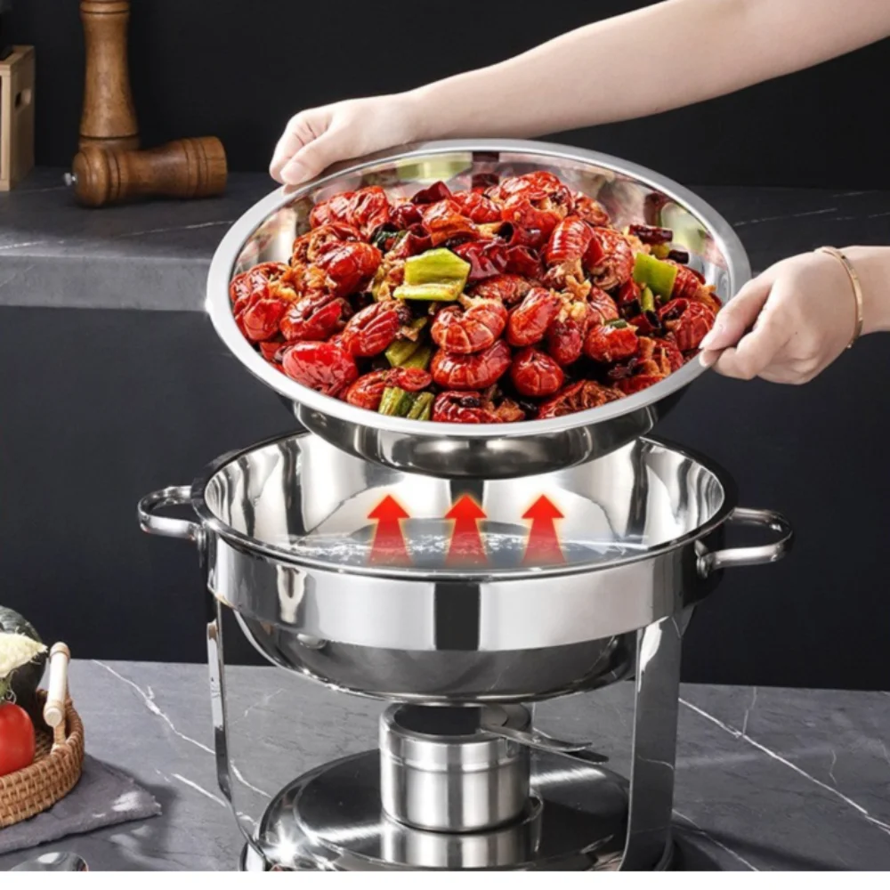 

4.5/9L Warmer Food Chafing Dishes Stainless Steel Gold Buffet Dining Stove Insulation Hanging Cover Serving Tray Buffet Catering