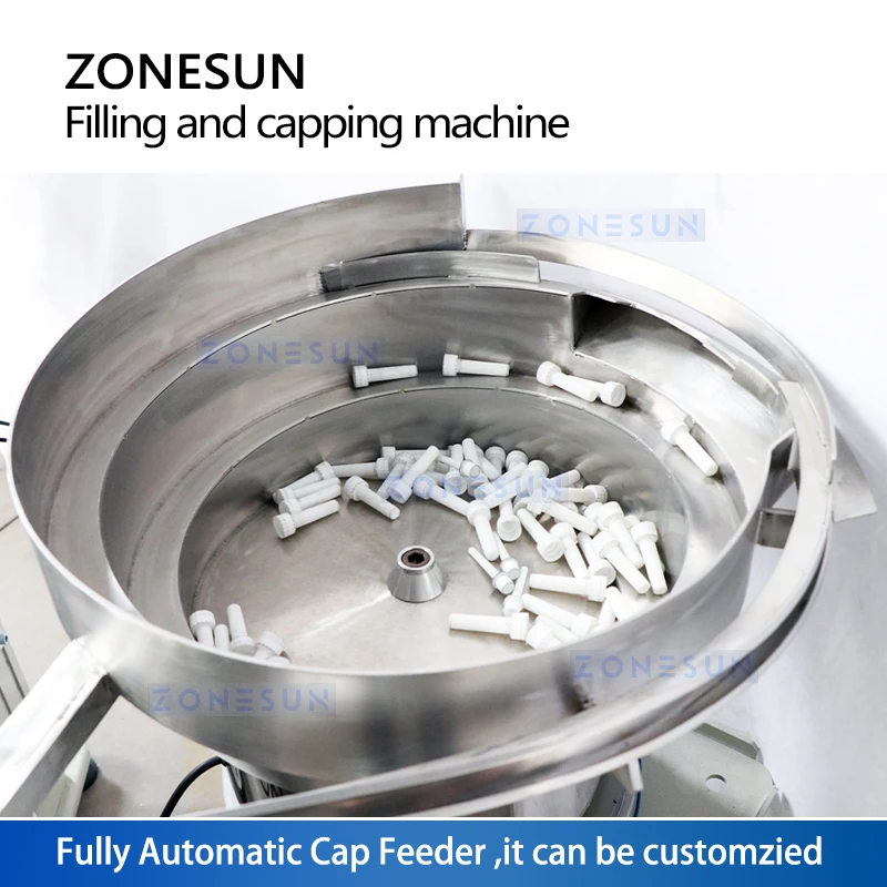 آلة تعبئة وتغطية الزجاجات في ZONESUN ، لحشو زجاجات الضغط ، قطعة واحدة ، إحكام غلق المكونات الداخلية ،