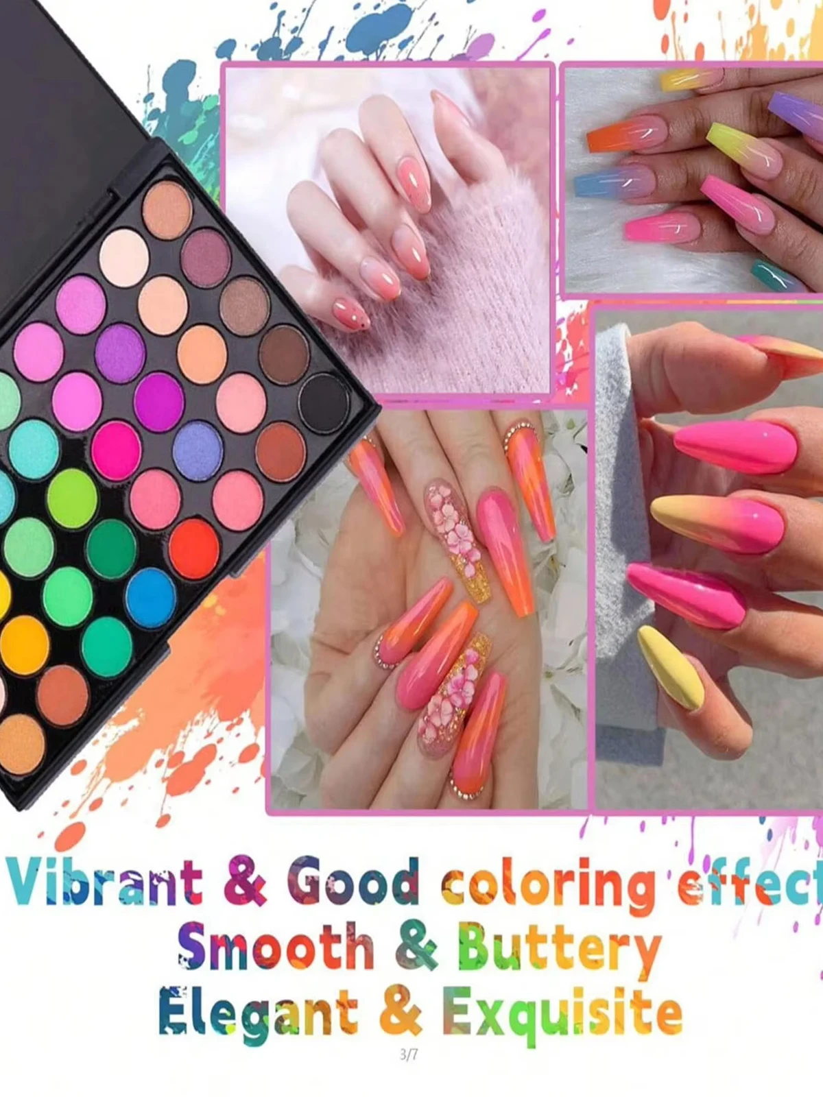 40Colors Solid Rubbing Powder Palette Set Stunning Gradient Smudge Patting Nail Pigment French Ombre Nail Dust DIY Decoration # 5