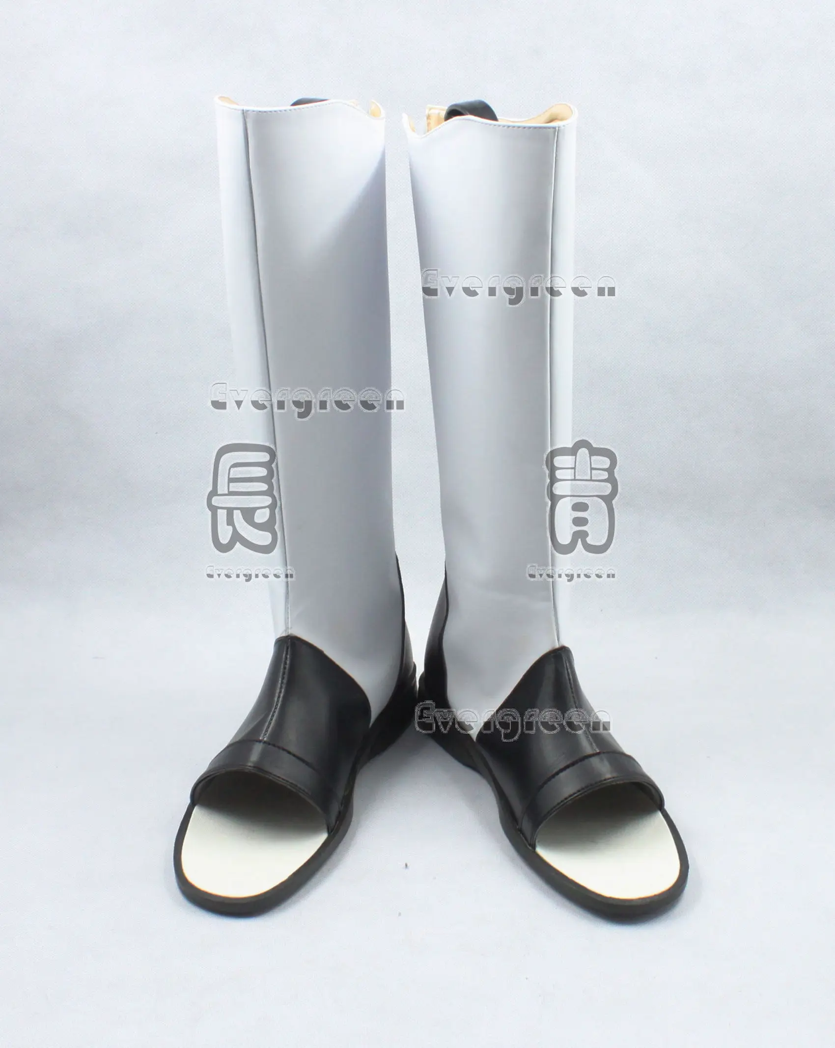 Anime Character Uchiha Itachi Cosplay Shoes Black White Handmade Boots Faux Leather Boots Carnival Party Halloween Boots