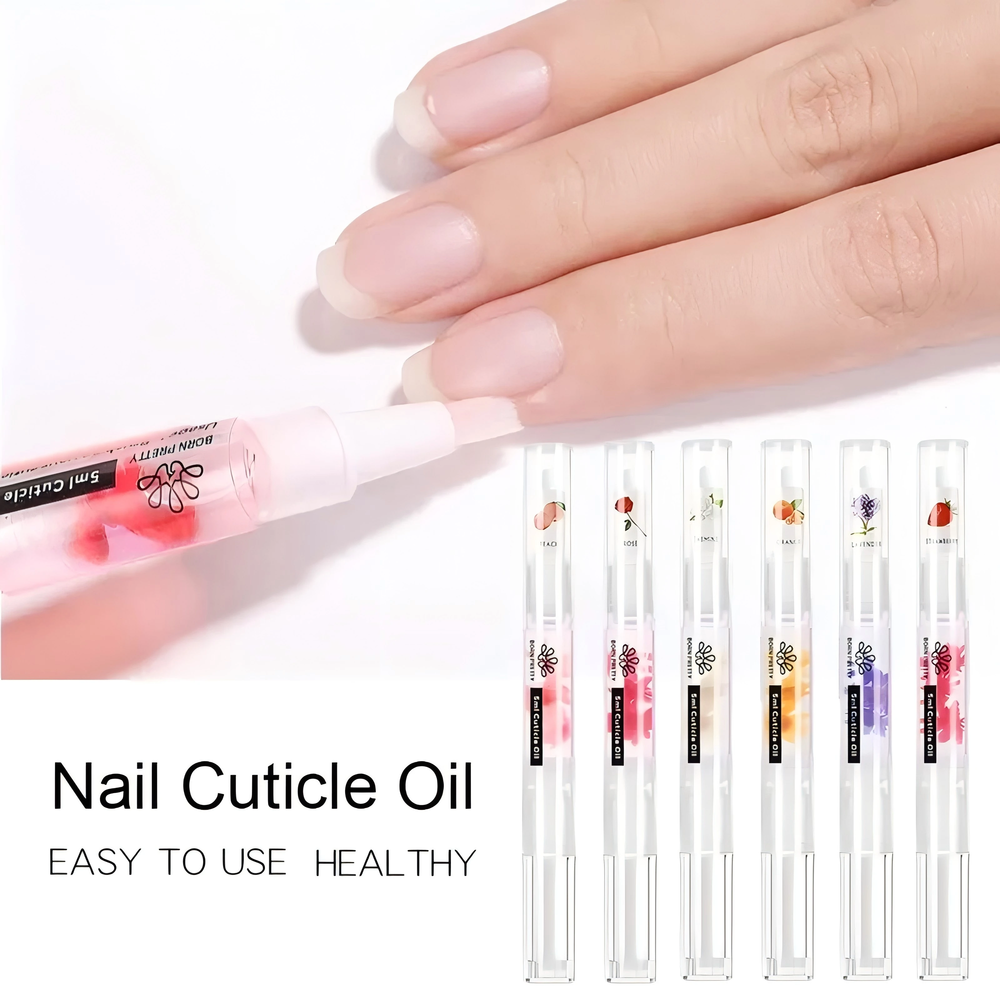 BORN PRETTY 5ml Nagelhautöl Nagelpflege Nährstofföl-Stift Frucht-Blumen-Duft Maniküre-Behandlung Nagelstärkungspflege Gel-Werkzeug