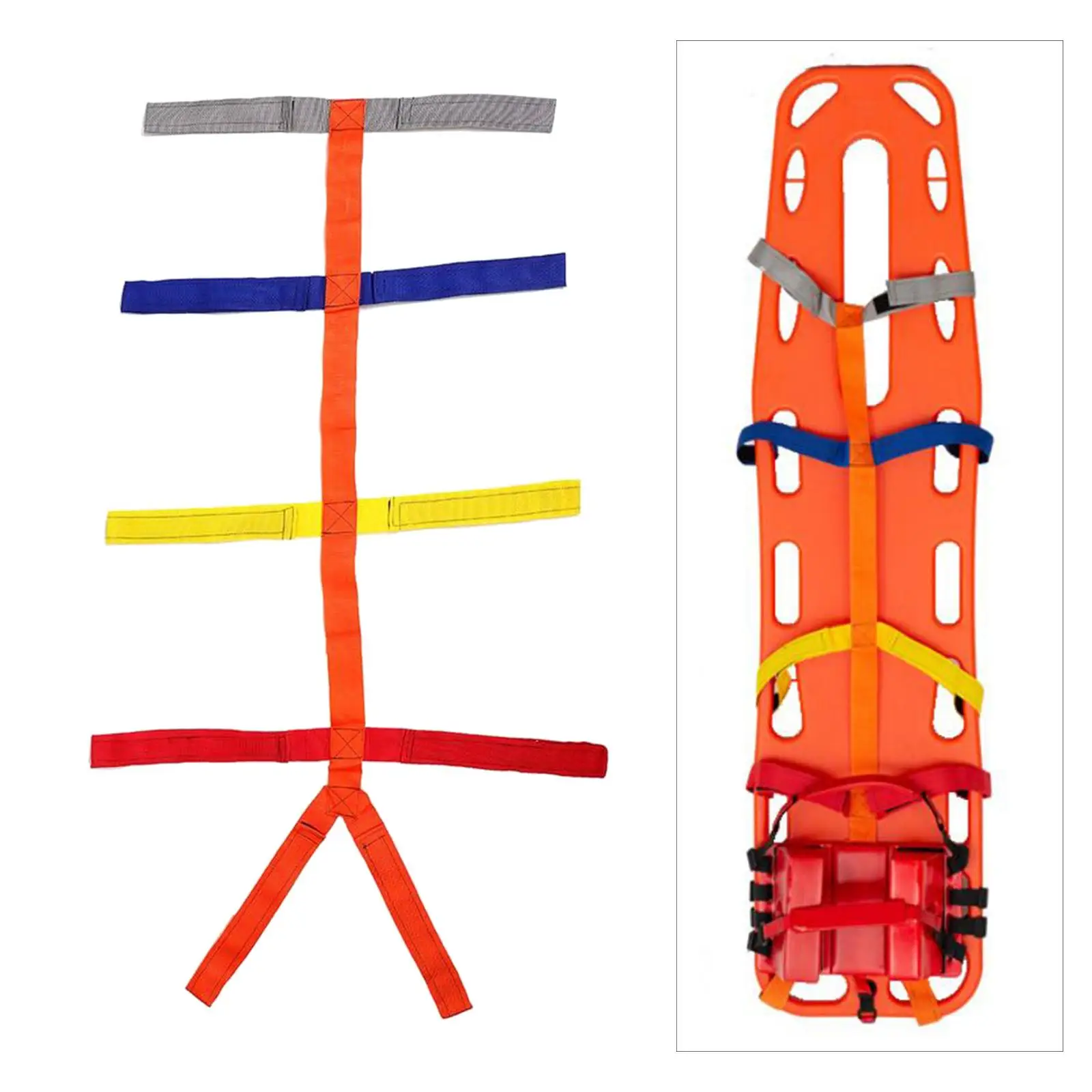 Device Adjustable Special Spinal Belt Emergency Band Color Coded Stretcher Backboard for Spine Board