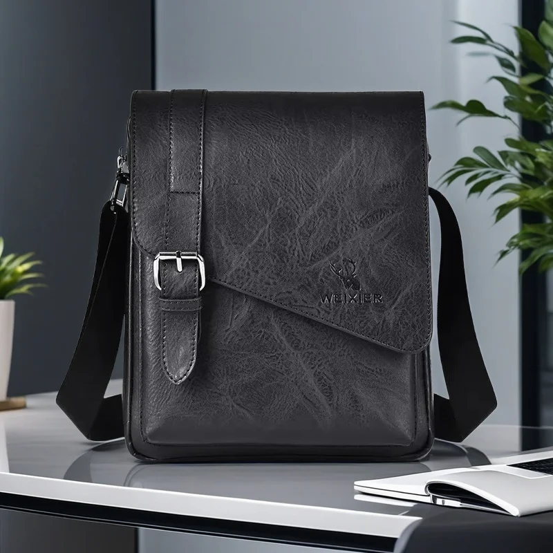 

Luxury PU Leather Messenger Bag for Men Business Crossbody Shoulder Bag Stylish Designer Handbag for Work & Travel