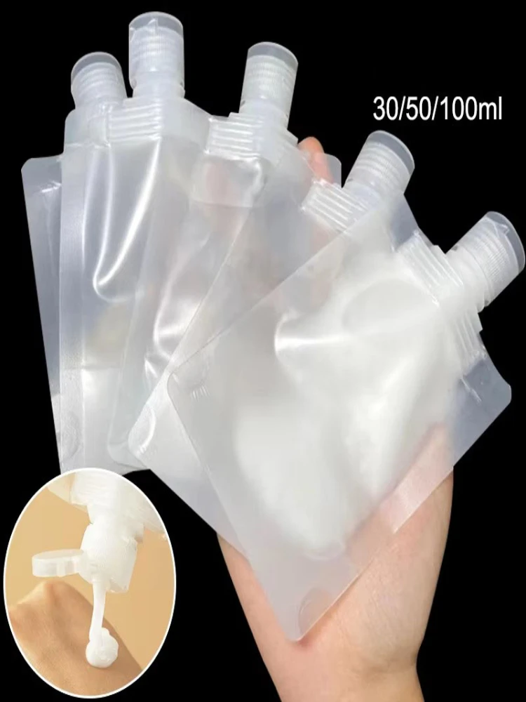 3-12PCS 30/50/100ML Reise Größe Leere Squeeze Beutel Nachfüllbare Shampoo Toilettenartikel Conditioner Auslaufsicher reise Beutel