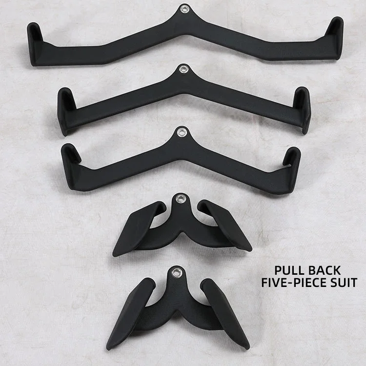 Wholesale 5pcs set Weight Lifting Gym Handle Cable For Fitness Body Building Mag handle Bar mag grip lat pull down bar