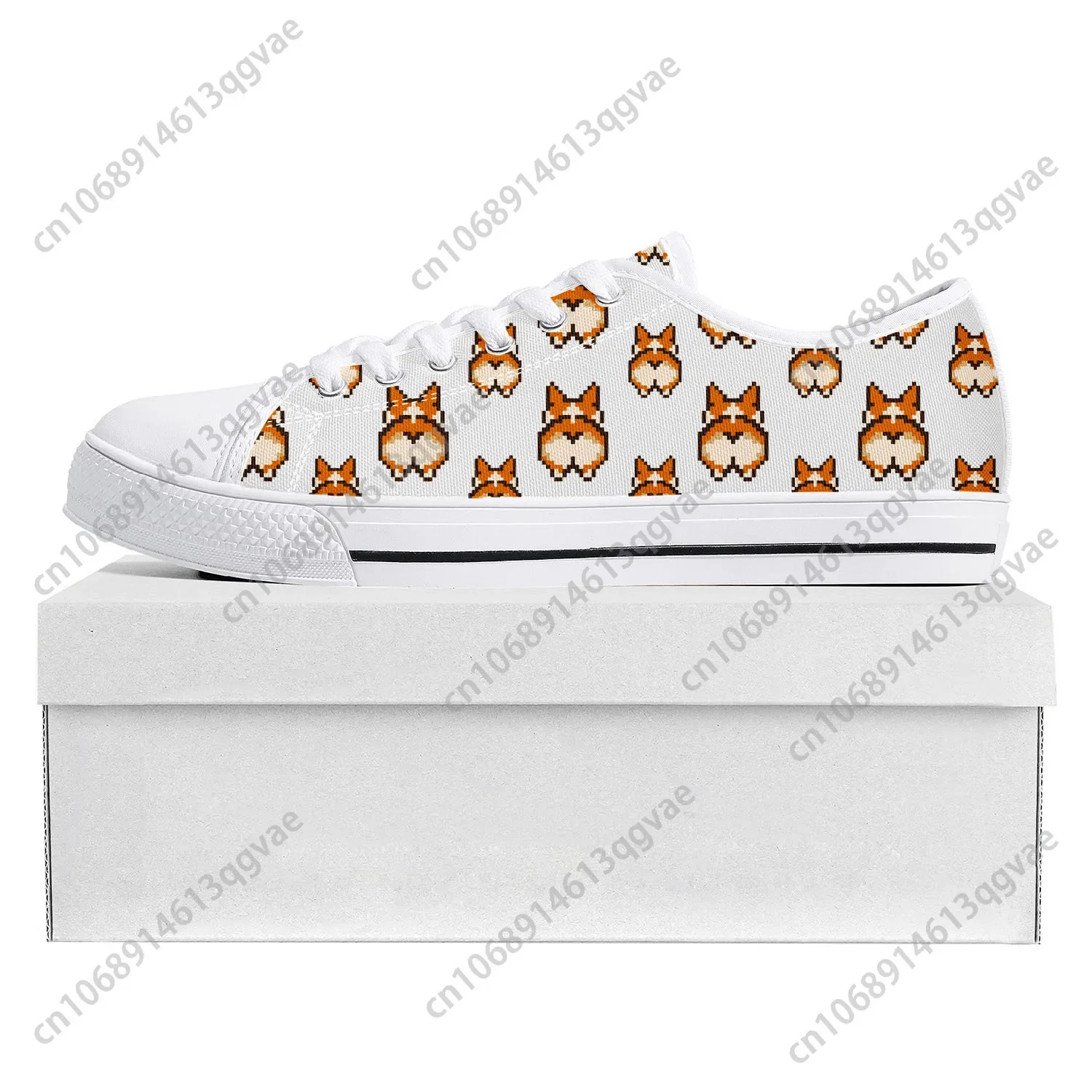 

Corgi Butt Cute Cartoon Low Top Sneakers Mens Womens Canvas Sneaker Prode Casual Couple Shoes Custom Shoe