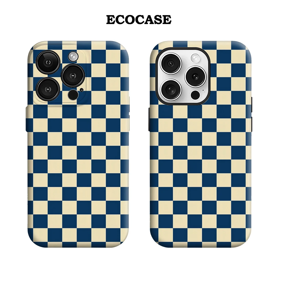 Роскошный чехол для телефона в шахматном порядке для iPhone 17, 16, 15, 14, 13, 12, 11 Pro Max Air Plus, роскошная двухслойная задняя крышка