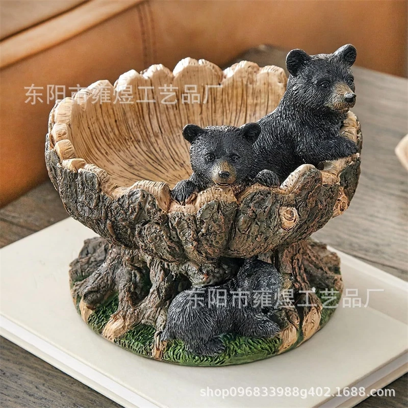 

Black Bear Decorative Bowl Ceramic Forest Centerpiece For Table Decor Home Display Cozy Gift For Women Teens Kids Halloween