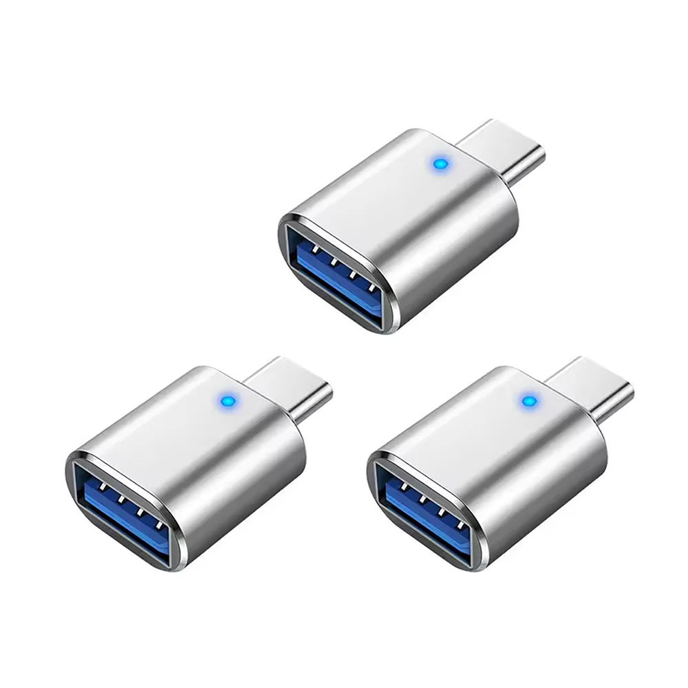 NNBILI 1-5 stücke USB 3,0 Zu Typ C Adapter LED OTG Zu USB C Stecker Auf USB EINE Buchse Für HUAWEI Samsung Xiaomi POCO Adapter