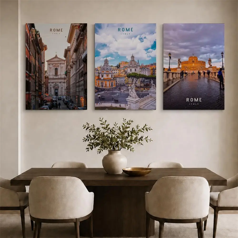 Rome Italy Vatican City Travel Framed Wall Painting Ready to Hang Canvas Art Poster for Living Room Bedroom Home Decor Decals