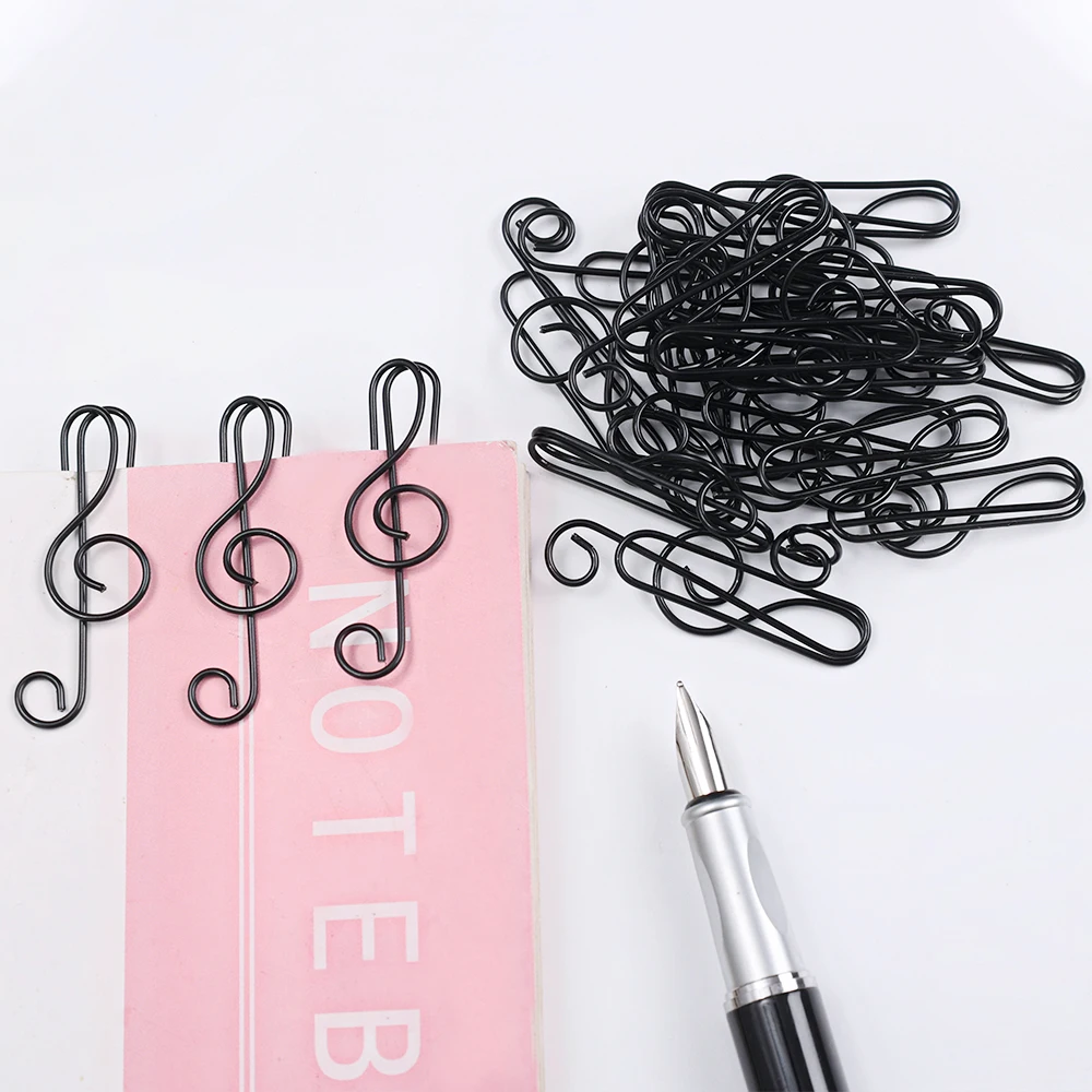 20Pcs Creative Colorful Note Paper Clips Decorative Music Binder Shape Decor Stationery Supplies for Office School Paperclip