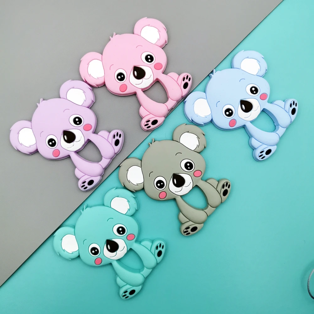 1PC Baby Koala Food Grad Silicone Teether Pendants Pacifier Chains Necklace DIY Accessories for Infant Teething Toys Kawaii Gift