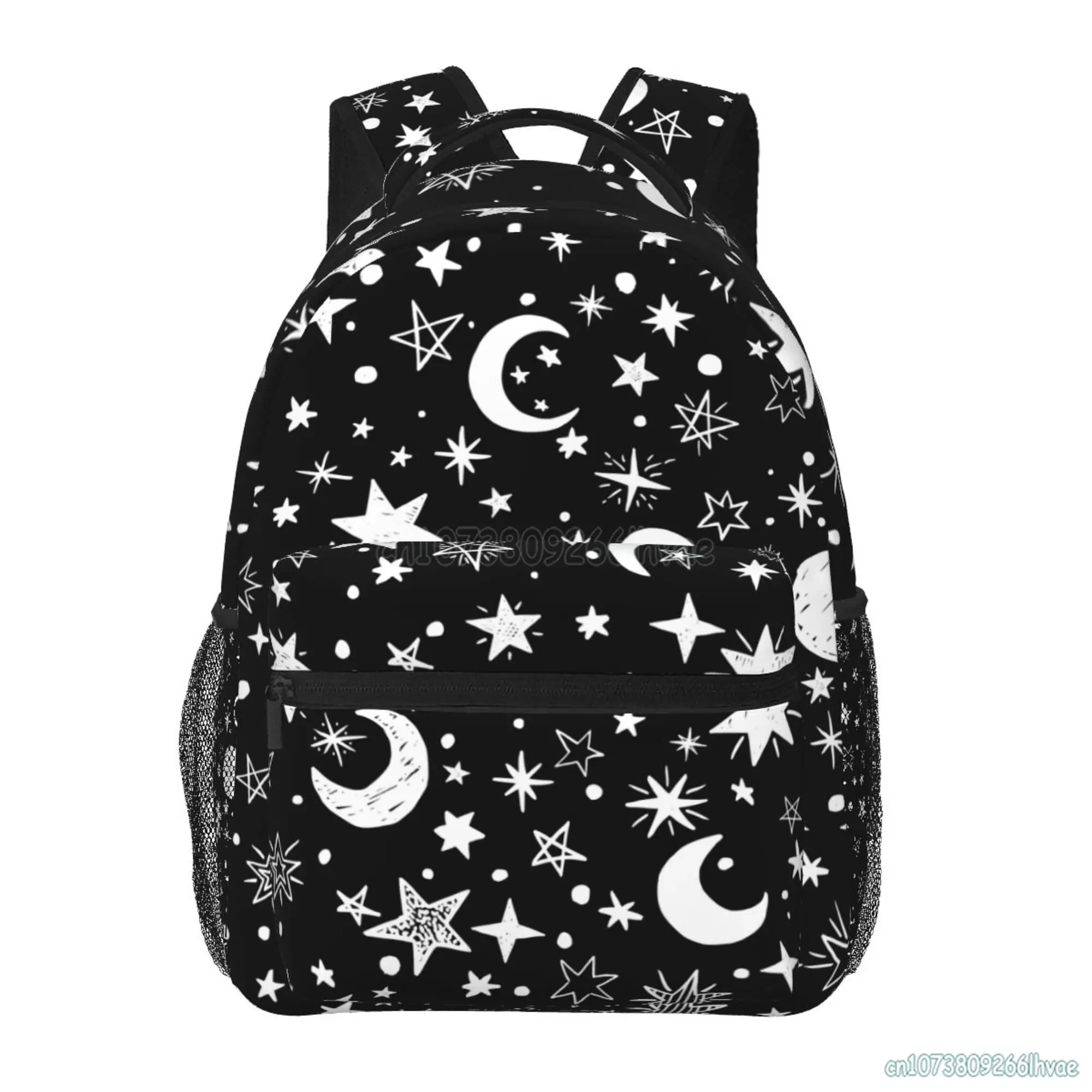 Moon and Star Laptop Backpack Student School Book Bag Adjustable Shoulder Bags Travel Hiking Camping Daypack for Teens Adults