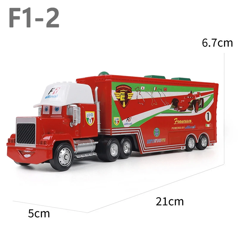 Pixar Cars Greg Candyman's Hauler Modellauto Anime-Figur Mack Container Trucks Semi-Hauler Dinoco Racing Spielzeug Kindergeschenke – Detail 9