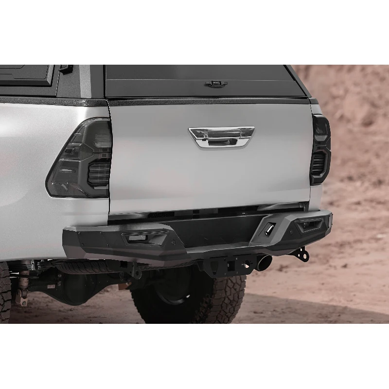 

Black Carbon Steel Rear Bumper With Guard Offroad Collision Protection For Hilux