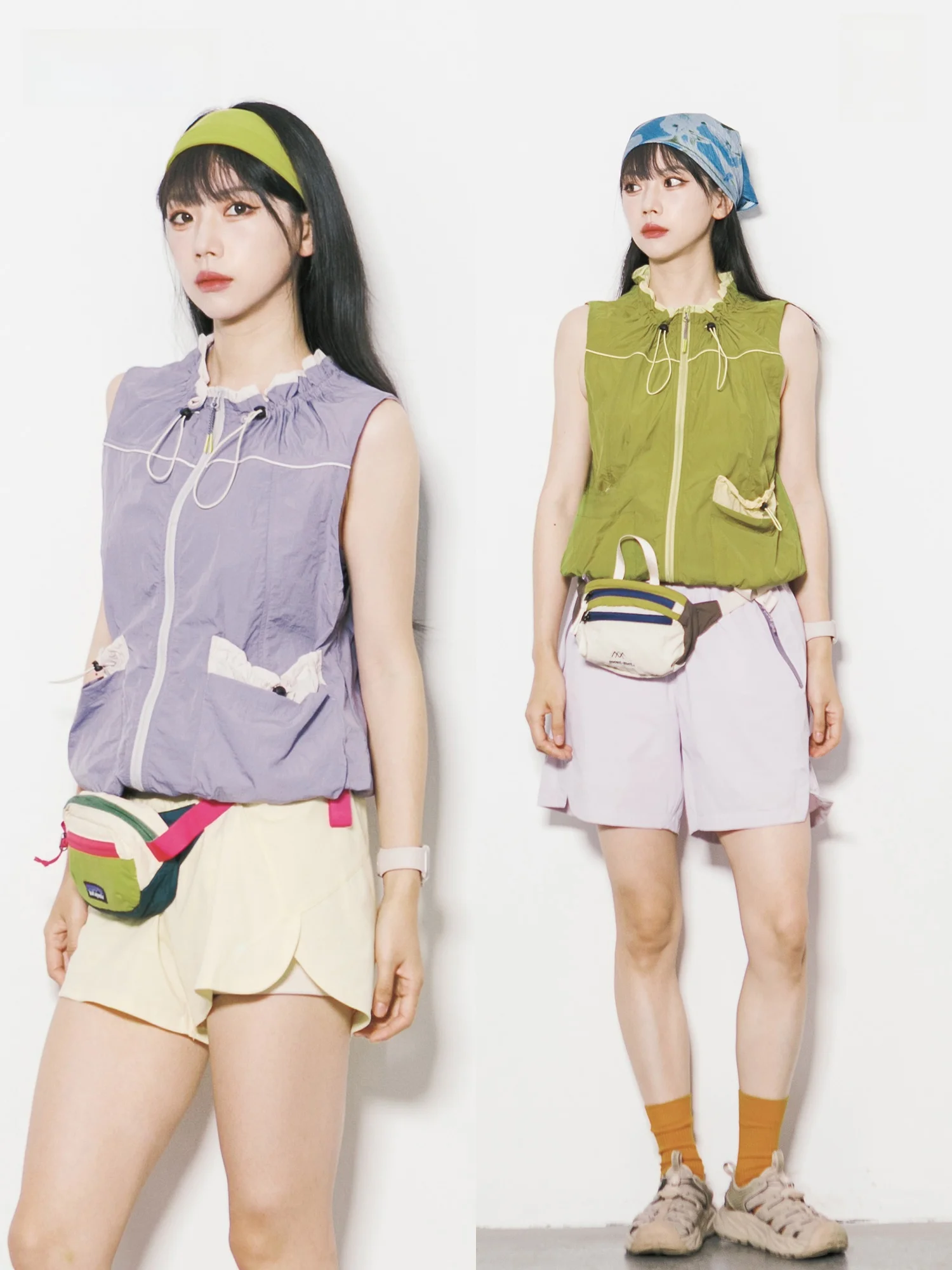 Outdoor RCDB Color Block Bloom Collar Zipper Vest Women's Summer Quick Dry Breathable Lightweight Sun Protection Pocket Top
