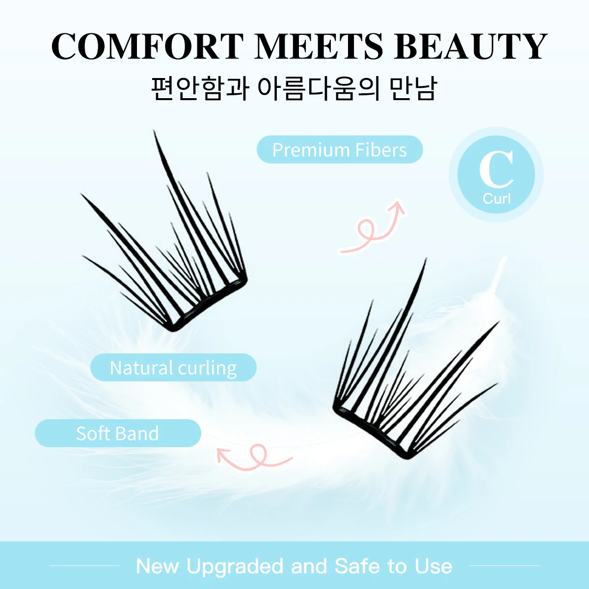 60 クラスター超薄型ラッシュストリップ目に見えないクラスターまつげ液体ボンドまつげで無重力の自然な延長効果を実現