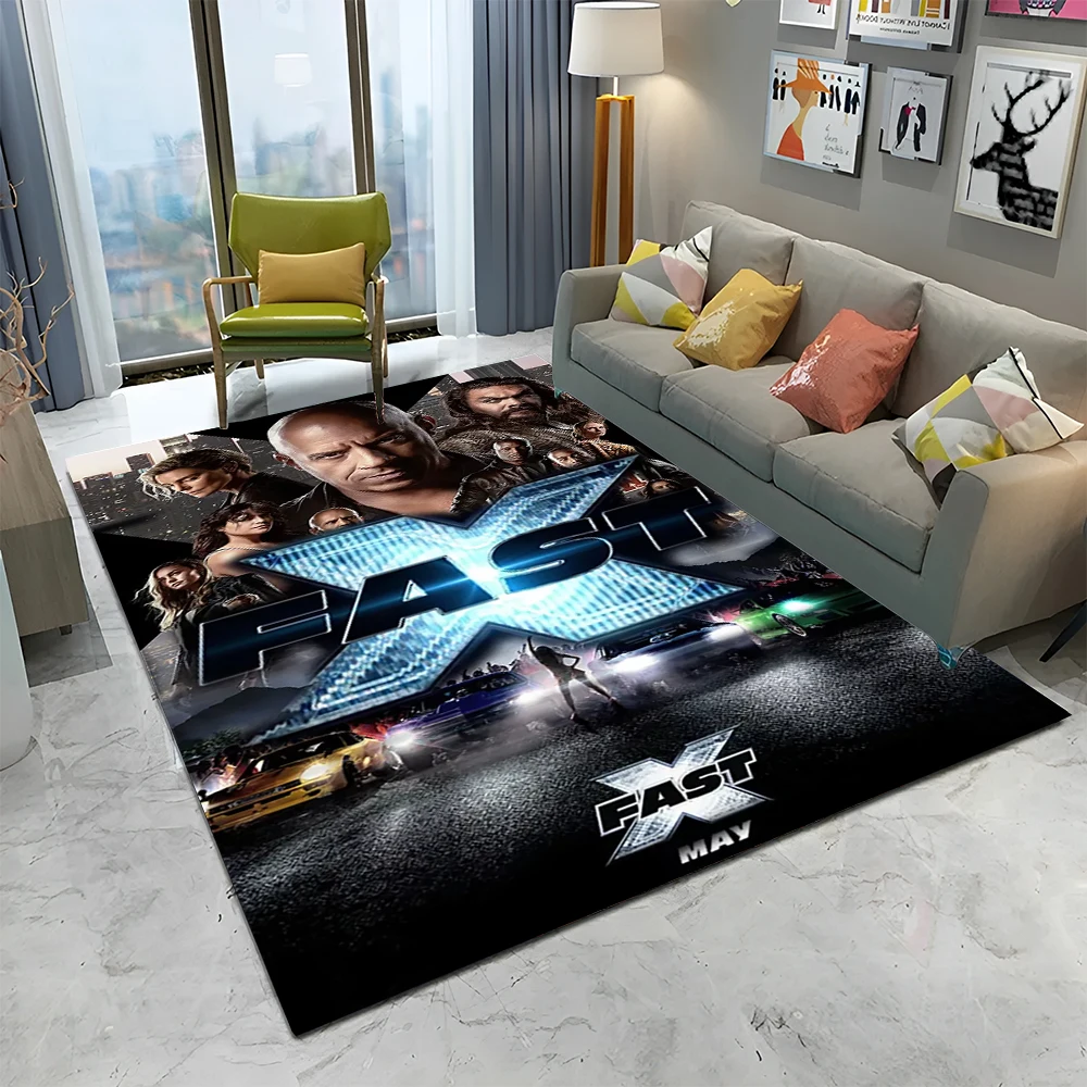 

3D Printing HD 10 Fast & Furious X Carpet Rug for Home Living Room Bedroom Sofa Doormat Decor,kids Area Rug Non-slip Floor Mat