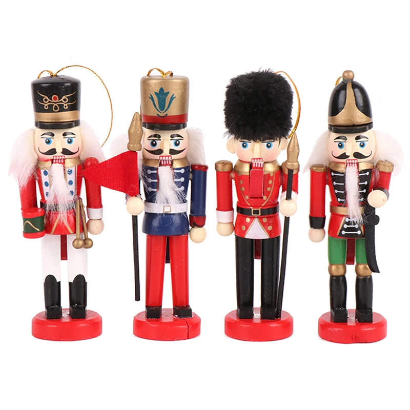 13CM Nutcracker Puppet Soldier Ornaments Christmas Pendant Desktop Decoration Nutcracker Home Decor Cartoons Soldiers Band Dolls