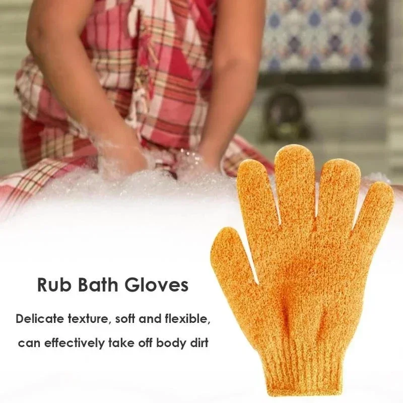 Bath Gloves Five Finger Household Shower Towel Scrub Body Wash Children Home Supply Elastic Wipe Back Bathing Cleaning Gloves