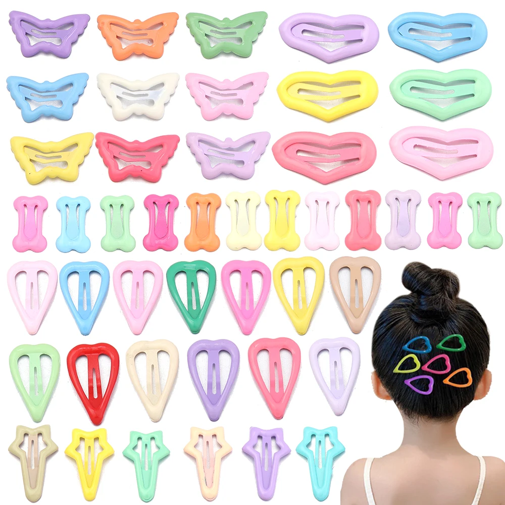 20 Stück/Set Metall-Tropfen-Öl-Haarspangen, bunte Herz-Stern-Y2K-Haarnadeln für Mädchen, Pony-Haarspangen, Haarspangen mit abgeschrägten Kanten, Kopfschmuck