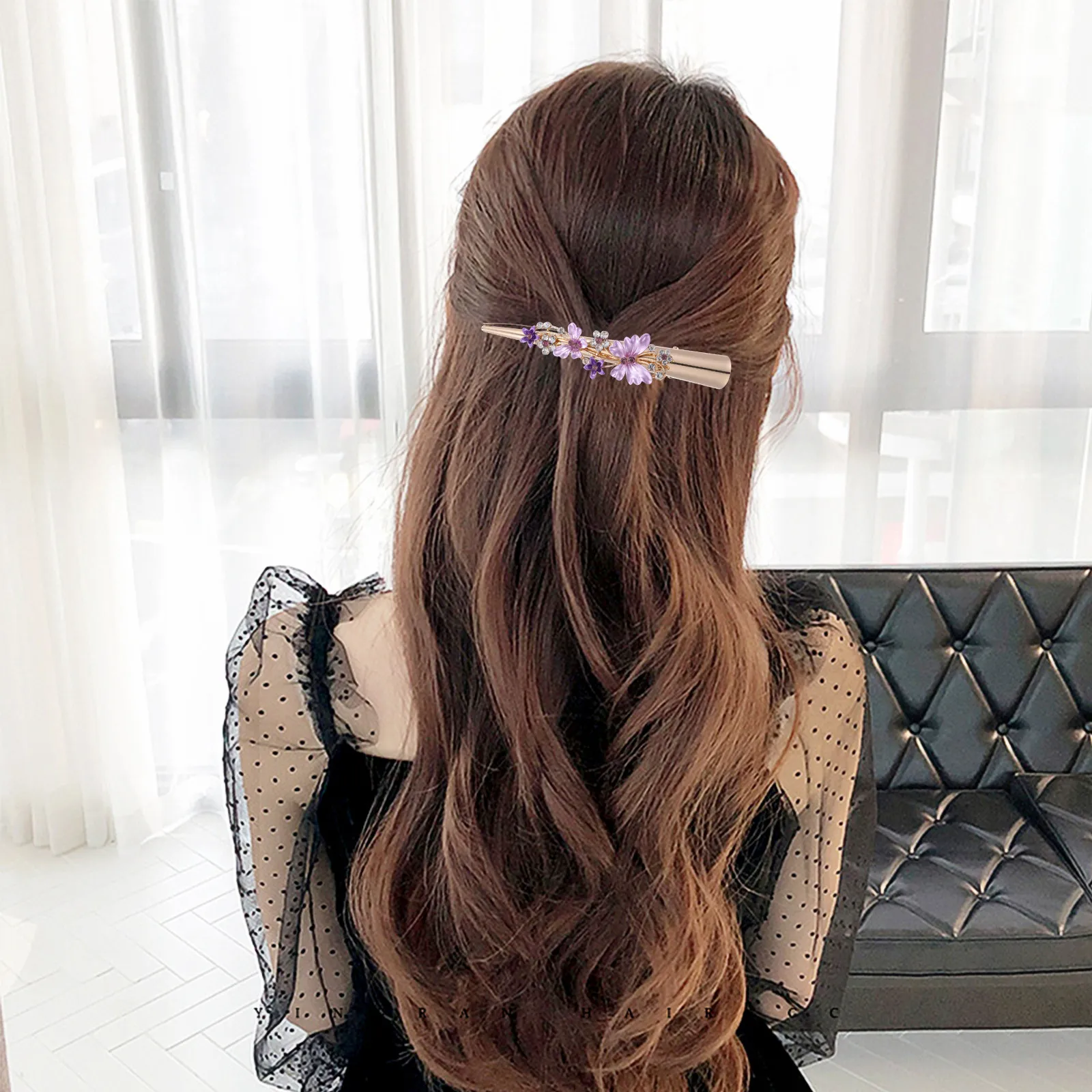 

Large Metal Flower Duckbill Clip Alloy Hair Clip Vintage Style Decorative Hair Accessory for Women Party Festival Travel Daily
