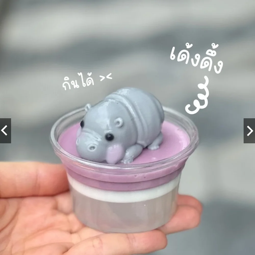 New Animal Cartoon Baby Hippo Food Grade Silicone Mold Chocolate Jelly Pudding Tool Hippopotamus Ice Cream Handmade Candle Mould