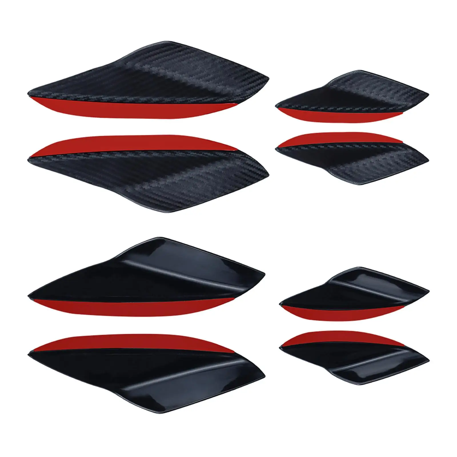 4x Universal Car Spoiler Canards Kit Auto Anti Collision Strip Front Bumper Lip