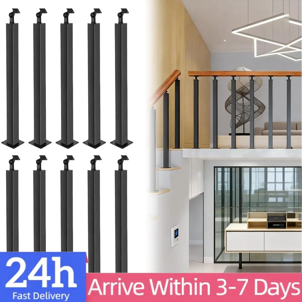 

Коммерческая стойка для лестничных ограждений 35/37 дюймов с комплектом винтов 270 ° Регулируемый (поручень в комплект не входит) для террасы и балкона