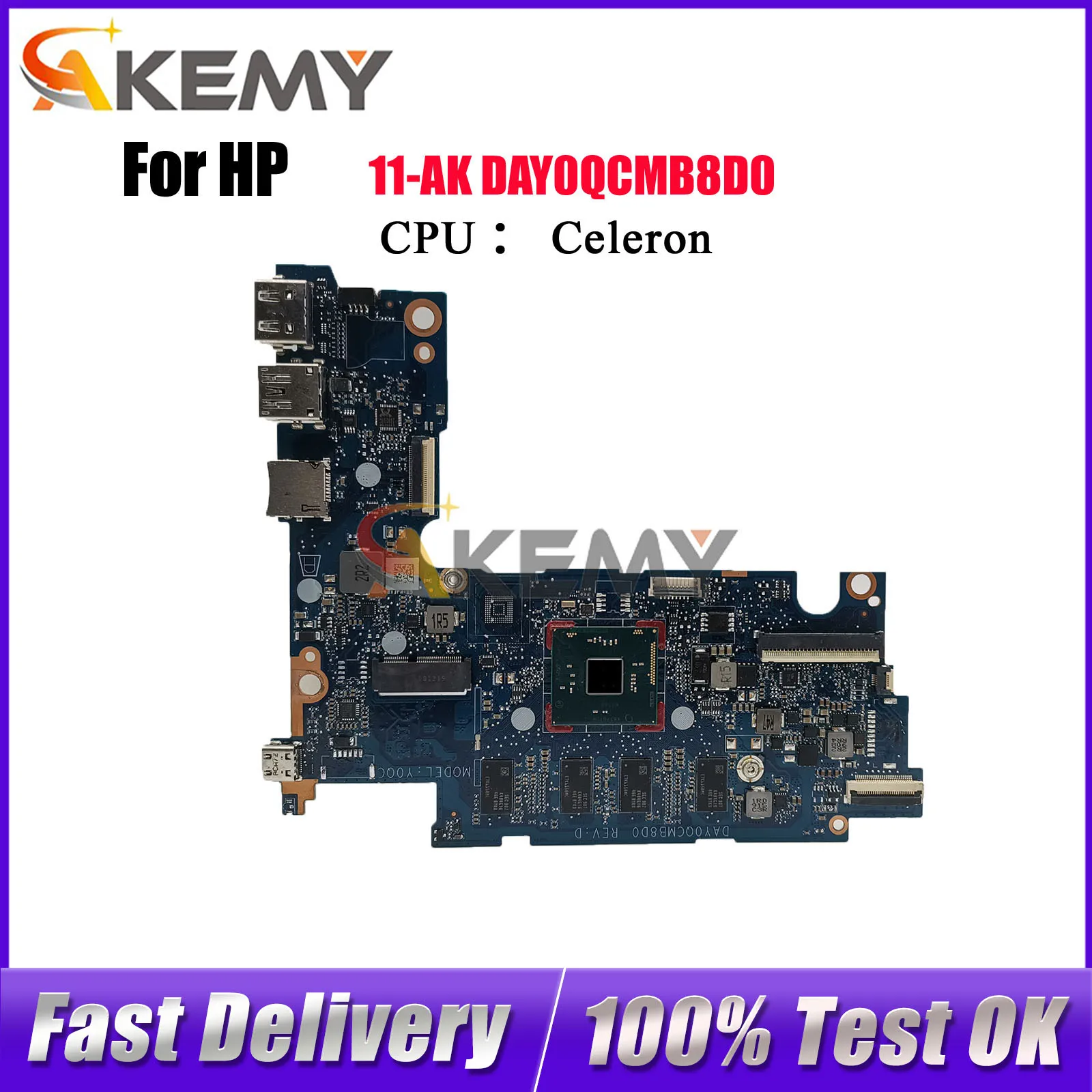 

DAY0QCMB8D0 Laptop Motherboard For HP Stream 11-AK With Atom X5-E8000 CPU 4GB RAM 32GB SSD L59929-601 L59929-001