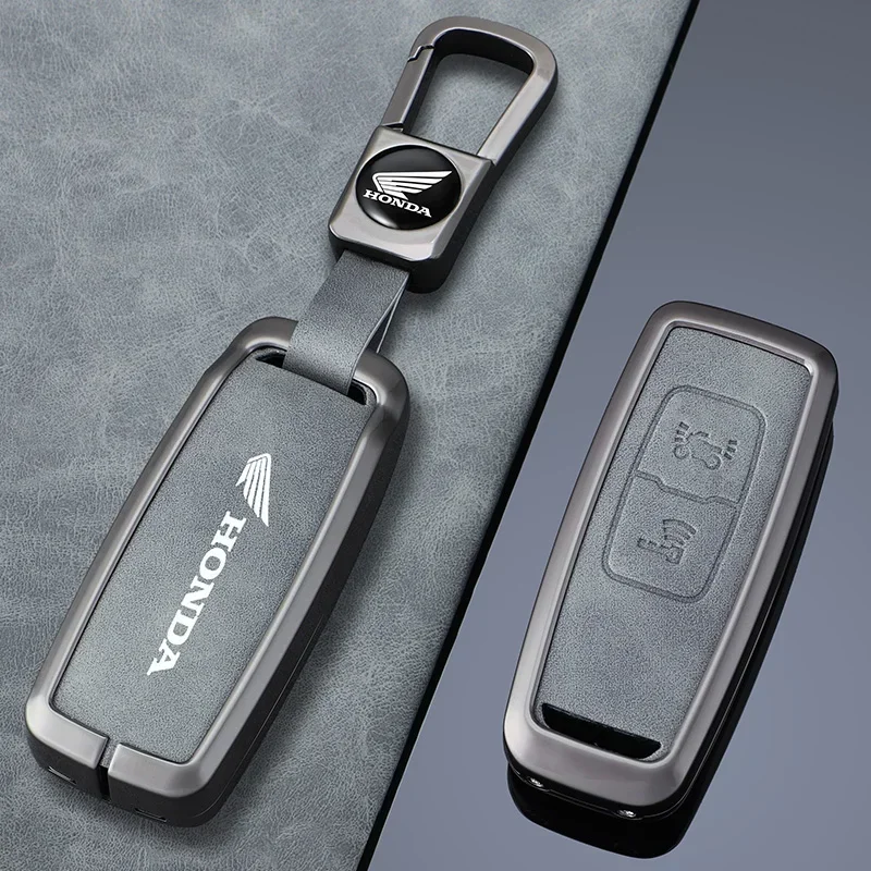 Car High-grade Gray Metal Key Case Cover Shell Fob For Honda PCX160 VISION SH350 160 PCX 125 Switch 150 ADV Wrench 350 2021 2022