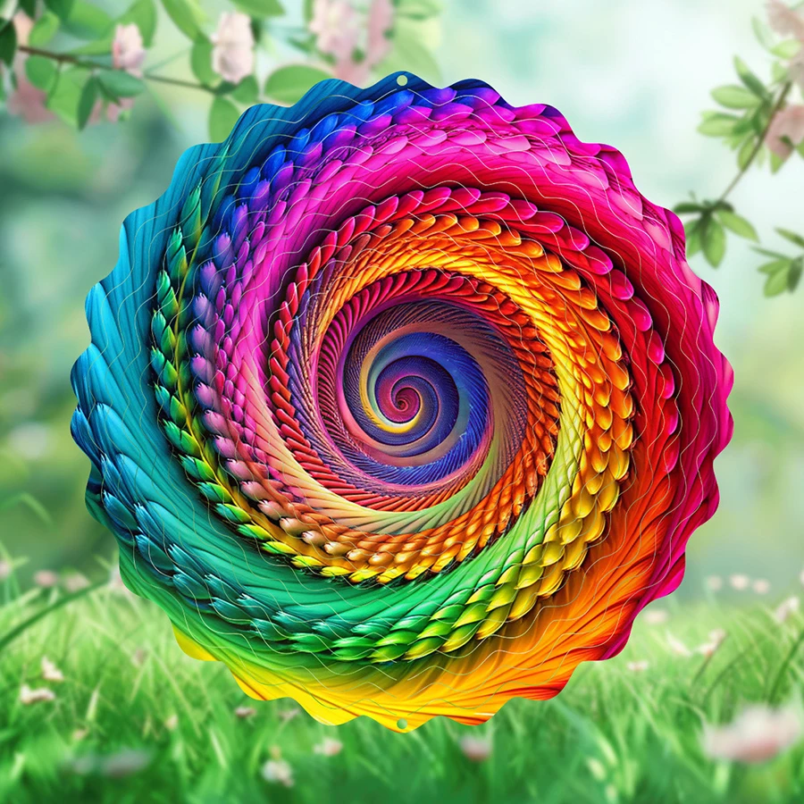 1 Piece of Rainbow Tunnel-Style Metal Wind Spinner, Creative Outdoor 3D Windmill Wind Chime, Garden Terrace Porch Decoration Hanging Ornament, Mother's Day Birthday Housewarming Gift