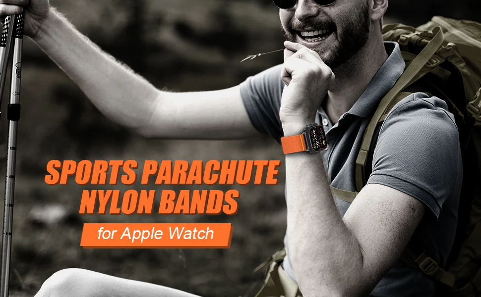 Fallschirmarmband für Apple Watch Ultra 4 3 2 Armbänder 49mm 46mm 44mm 42mm 40mm 45mm 41mm Correa Armband IWatch Series 12 11 10 9 SE – Detail 2