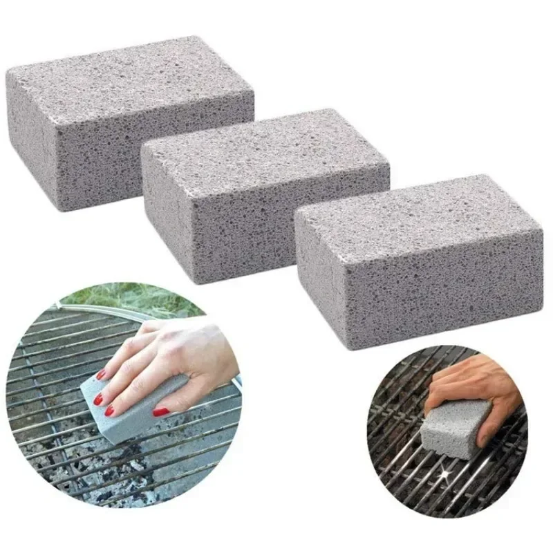 BBQ Grill Cleaning Brush Brick Block Barbecue Cleaning Stone Pumice Brick for Barbecue Rack Kitchen BBQ Tools Parrilla